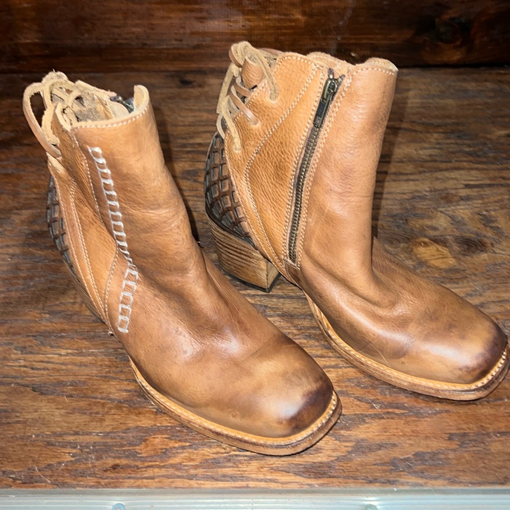 Real leather booties